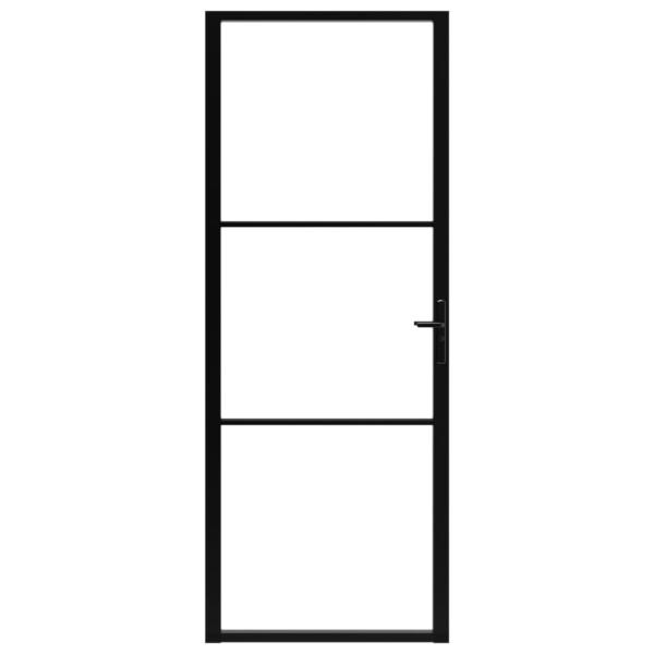 Innentür ESG Glas und Aluminium 76x201,5 cm Schwarz