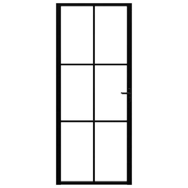 Innentür ESG Glas und Aluminium 83x201,5 cm Schwarz