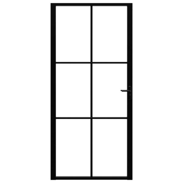 Innentür ESG Glas und Aluminium 93x201,5 cm Schwarz
