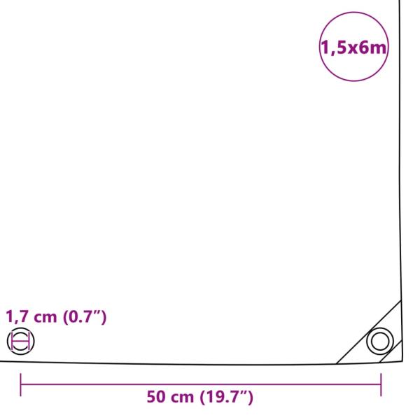 Abdeckplane 650 g/m² 1,5x6 m Schwarz