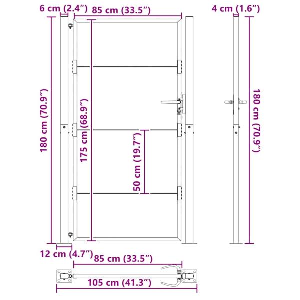 Gartentor 100x175 cm Cortenstahl