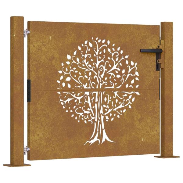 Gartentor 100x75 cm Cortenstahl Baumdesign