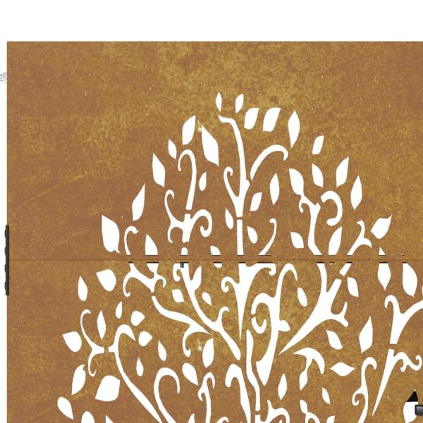 Gartentor 100x75 cm Cortenstahl Baumdesign