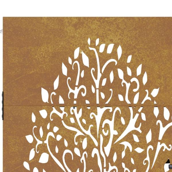 Gartentor 100x100 cm Cortenstahl Baumdesign