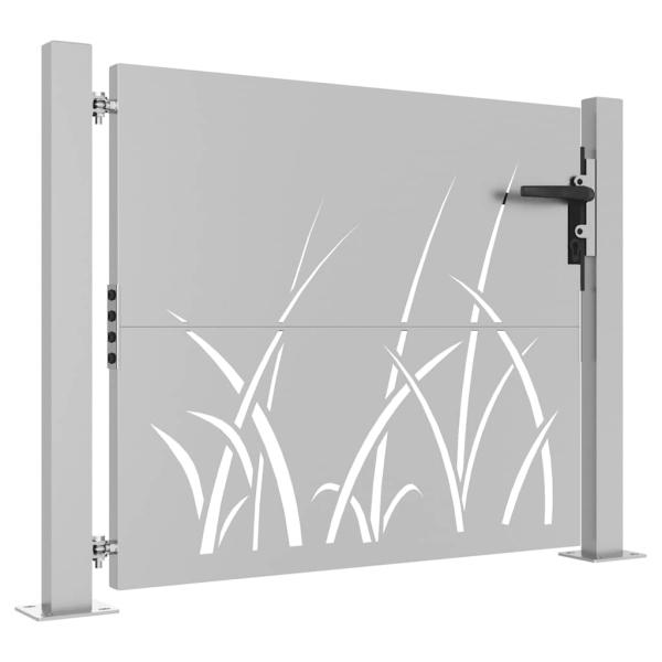 Gartentor 100x100 cm Cortenstahl Gras-Design
