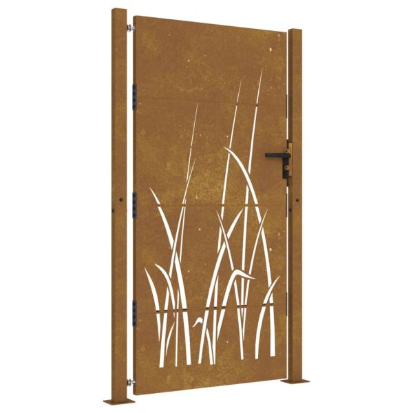 Gartentor 100x175 cm Cortenstahl Gras-Design