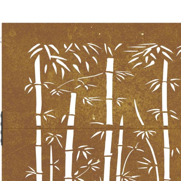 Gartentor 100x100 cm Cortenstahl Bambus-Design