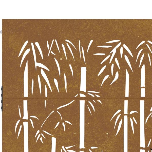 Gartentor 100x200 cm Cortenstahl Bambus-Design