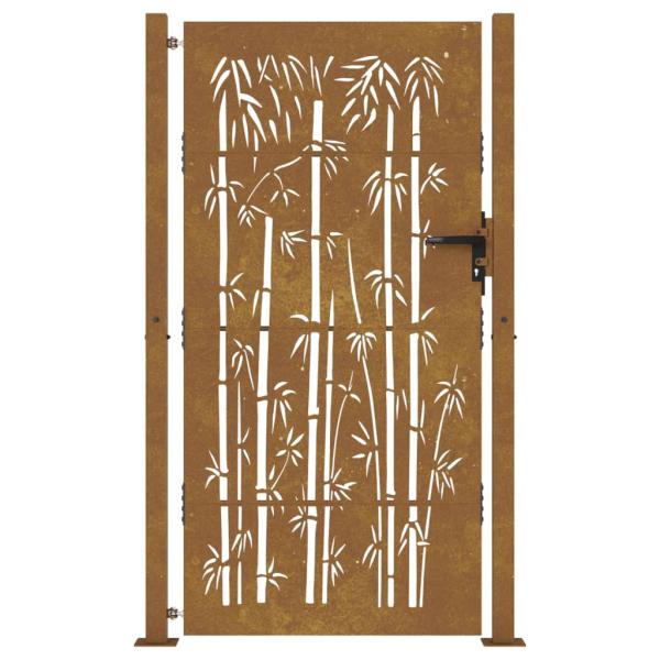 Gartentor 100x200 cm Cortenstahl Bambus-Design