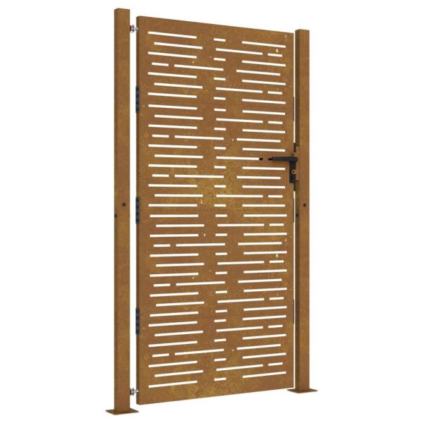 Gartentor 100x175 cm Cortenstahl Quadratisches Design