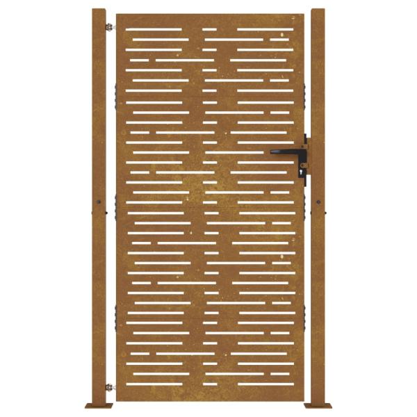Gartentor 100x175 cm Cortenstahl Quadratisches Design