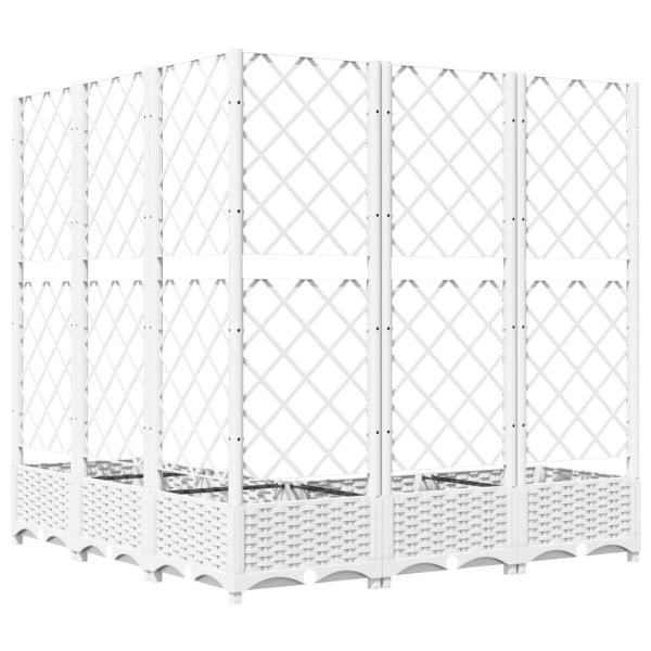 Pflanzkübel mit Rankgitter Weiß 120x120x121,5 cm PP