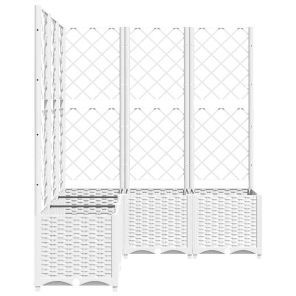 Pflanzkübel mit Rankgitter Weiß 120x120x136 cm PP