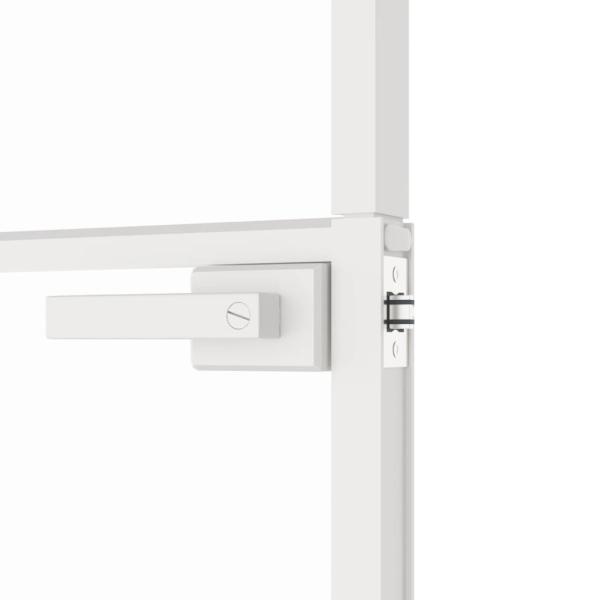 Innentür Weiß 76x201,5 cm Hartglas & Aluminium Schlank