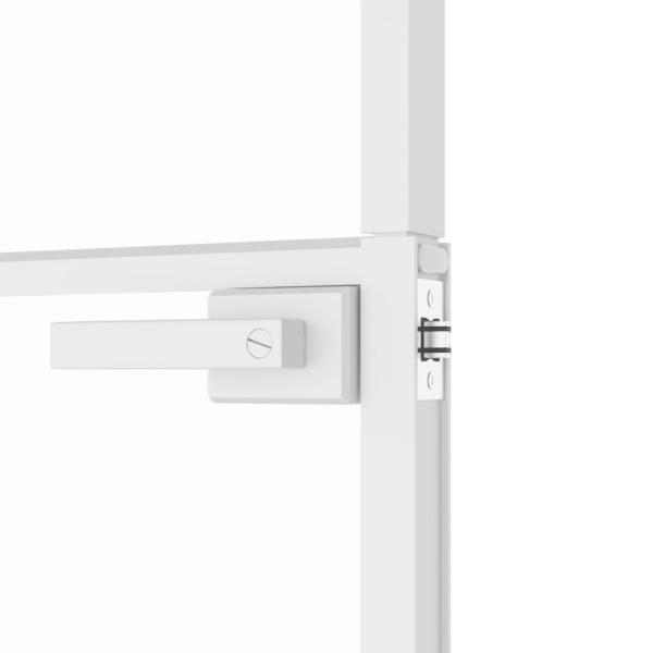 Innentür Weiß 83x201,5 cm Hartglas & Aluminium Schlank