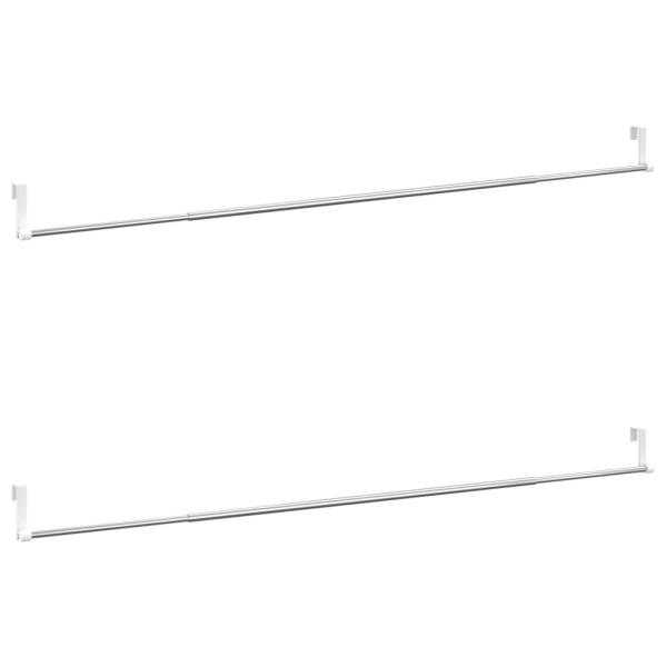 Gardinenstangen 2 Stk. Weiß und Silbern 90-135 cm Aluminium
