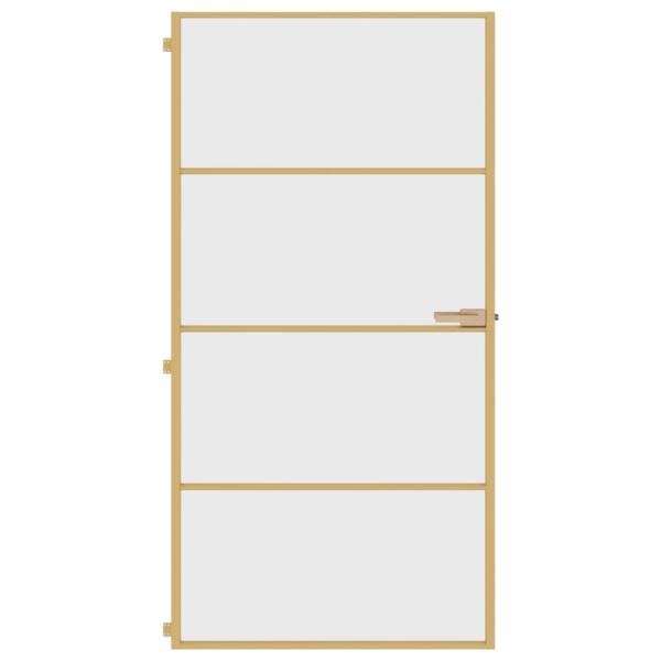 Innentür Schlank Golden 102,5x201,5 cm Hartglas und Aluminium