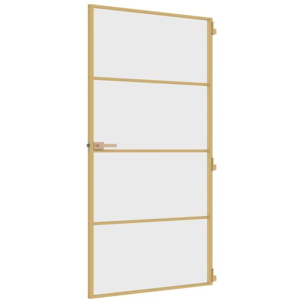 Innentür Schlank Golden 102,5x201,5 cm Hartglas und Aluminium