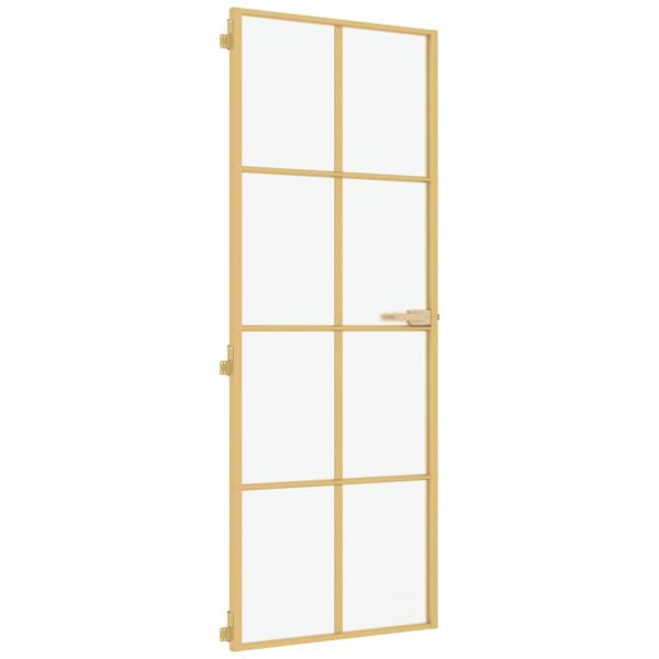 Innentür Schlank Golden 76x201,5 cm Hartglas und Aluminium