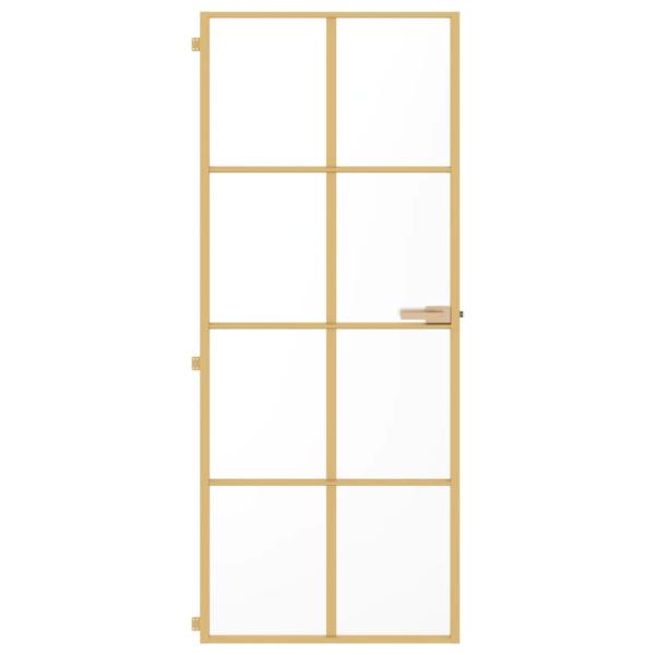 Innentür Schlank Golden 83x201,5 cm Hartglas und Aluminium