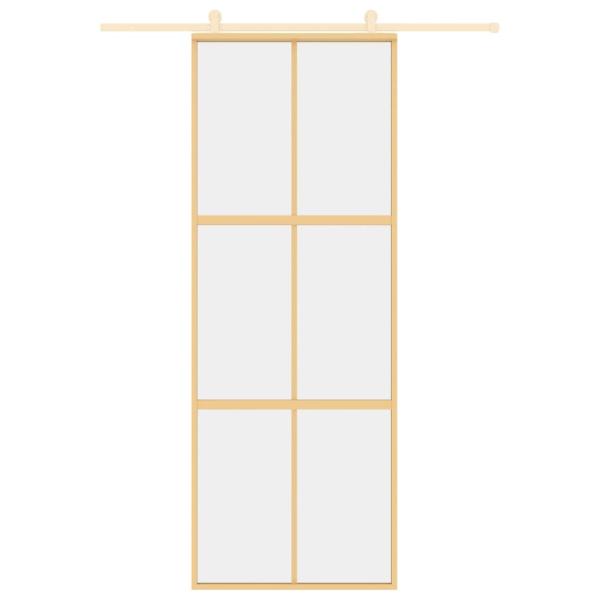 Schiebetür Golden 76x205 cm ESG-Klarglas und Aluminium