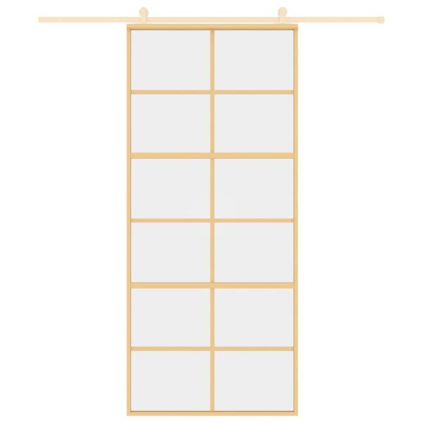 Schiebetür Golden 90x205 cm ESG-Klarglas und Aluminium