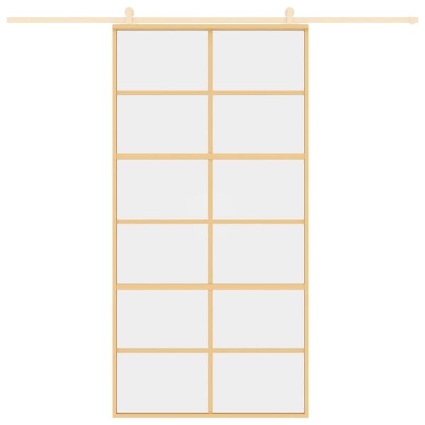 Schiebetür Golden 102,5x205 cm ESG-Klarglas und Aluminium