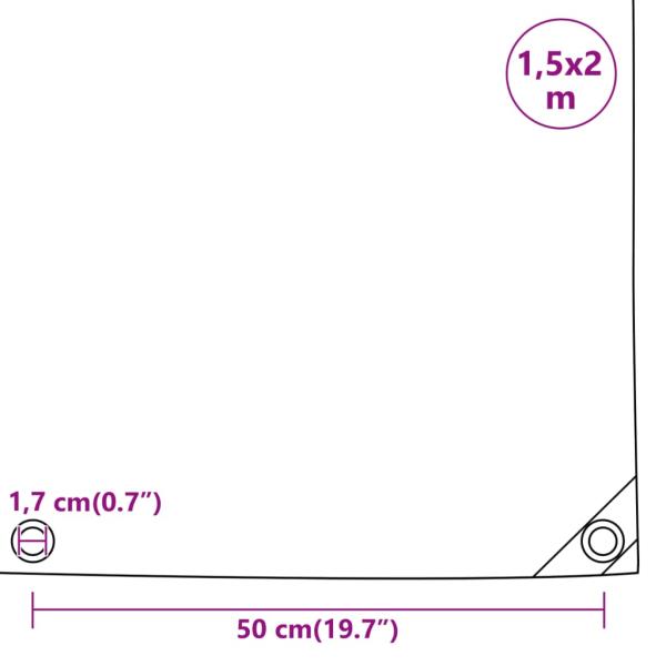 Abdeckplane Grau 1,5x2 m 650 g/m²