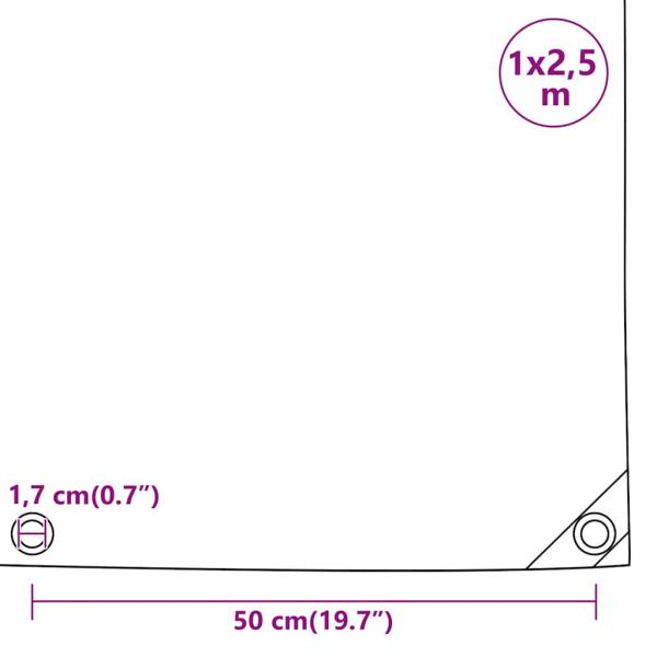 Abdeckplane Schwarz 1x2,5 m 650 g/m²