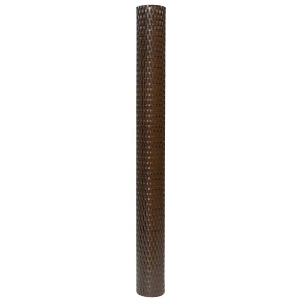 Balkon-Sichtschutz Braun und Schwarz 600x100 cm Poly Rattan