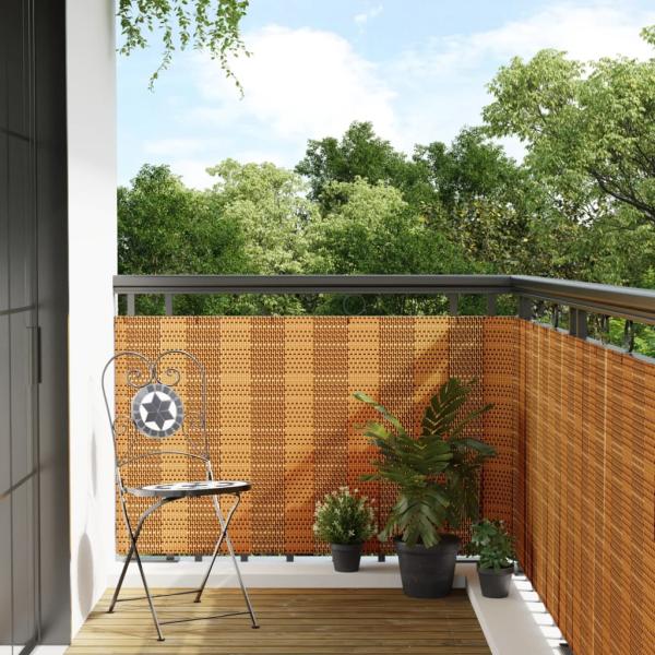 ARDEBO.de - Balkon-Sichtschutz Hellbraun 300x90 cm Poly Rattan