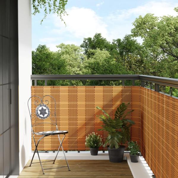 ARDEBO.de - Balkon-Sichtschutz Hellbraun 500x90 cm Poly Rattan