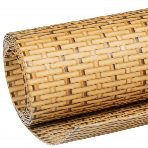 Balkon-Sichtschutz Hellbraun 600x100 cm Poly Rattan