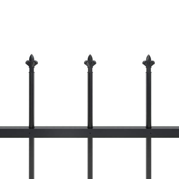 Gartenzaun mit Speerspitze Stahl 1005 x 60 cm Schwarz