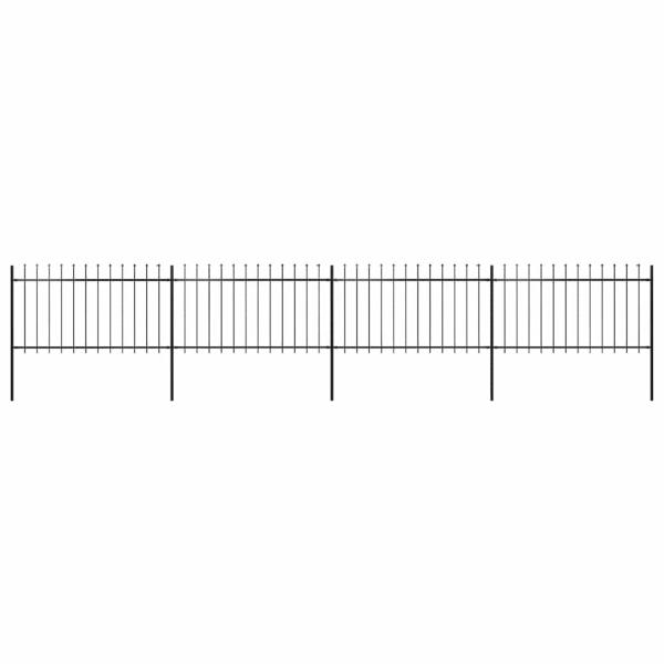 ARDEBO.de - Gartenzaun mit Speerspitze Stahl 671 x 100 cm Schwarz