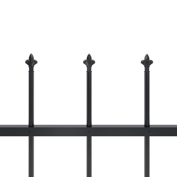 Gartenzaun mit Speerspitze Stahl 671 x 100 cm Schwarz