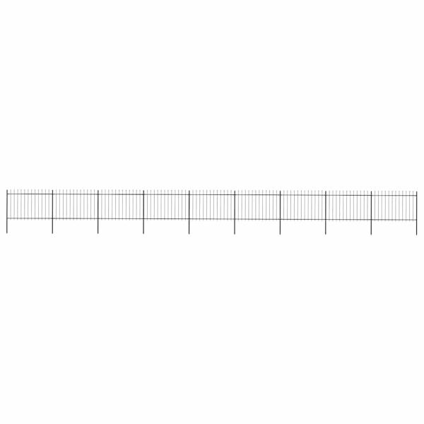ARDEBO.de - Gartenzaun mit Speerspitze Stahl 1506 x 120 cm Schwarz