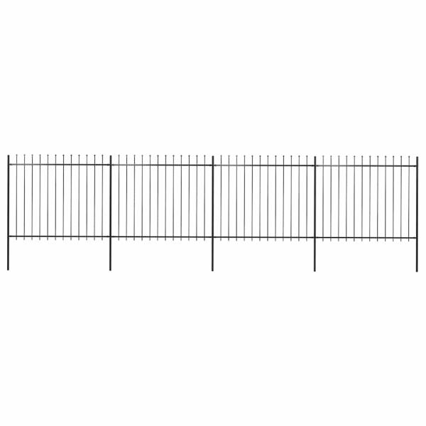 ARDEBO.de - Gartenzaun mit Speerspitze Stahl 671 x 150 cm Schwarz