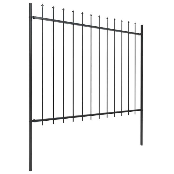 Gartenzaun mit Speerspitze Stahl 671 x 150 cm Schwarz
