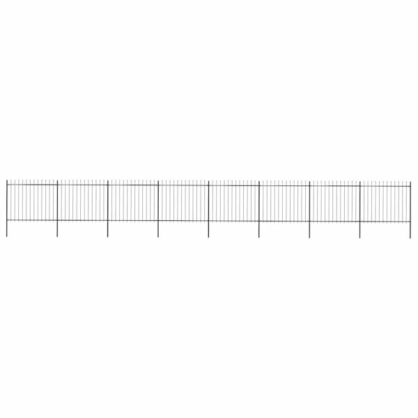 ARDEBO.de - Gartenzaun mit Speerspitze Stahl 1339 x 150 cm Schwarz
