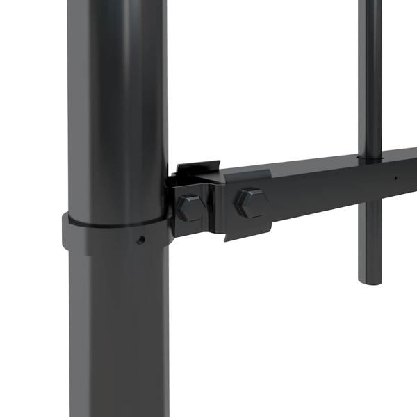 Gartenzaun mit Rundbogen Stahl 504 x 120 cm Schwarz