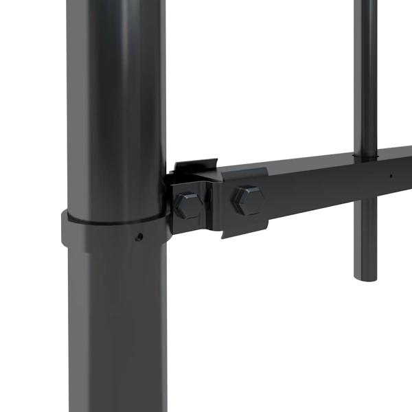 Gartenzaun mit Rundbogen Stahl 671 x 150 cm Schwarz