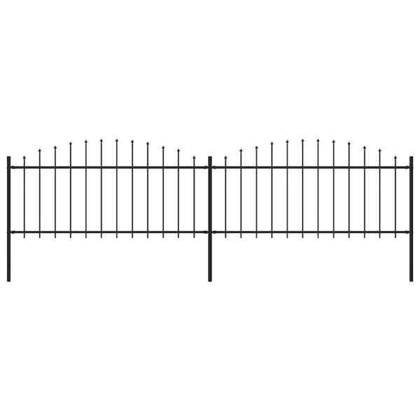 ARDEBO.de - Gartenzaun mit Speerspitze Stahl 337 x 75 cm Schwarz