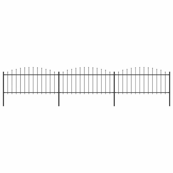 ARDEBO.de - Gartenzaun mit Speerspitze Stahl 504 x 75 cm Schwarz