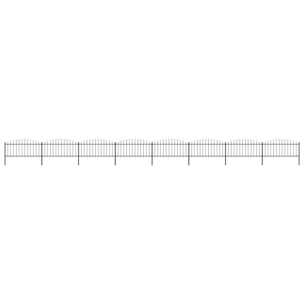 ARDEBO.de - Gartenzaun mit Speerspitze Stahl 1426 x 75 cm Schwarz