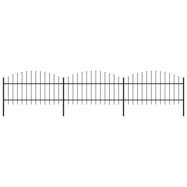 ARDEBO.de - Gartenzaun mit Speerspitze Stahl 504 x 125 cm Schwarz