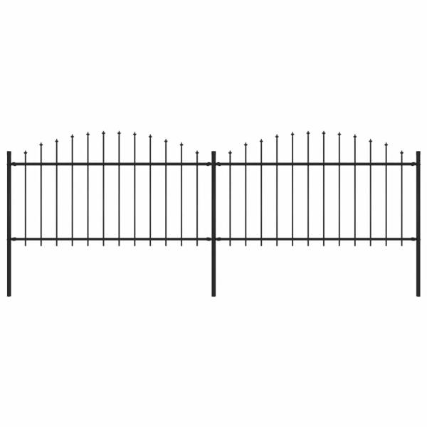 ARDEBO.de - Gartenzaun mit Speerspitze Stahl 359 x 150 cm Schwarz