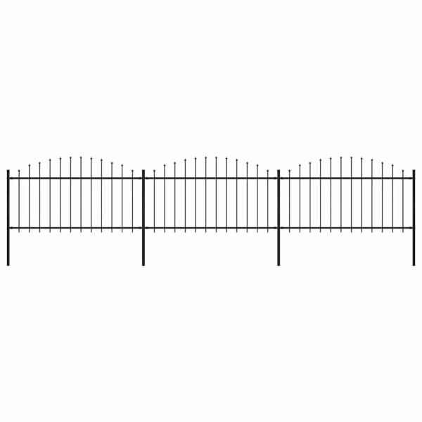 ARDEBO.de - Gartenzaun mit Speerspitze Stahl 504 x 150 cm Schwarz