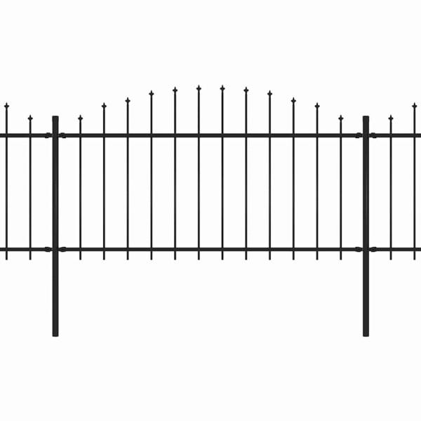 Gartenzaun mit Speerspitze Stahl 504 x 150 cm Schwarz