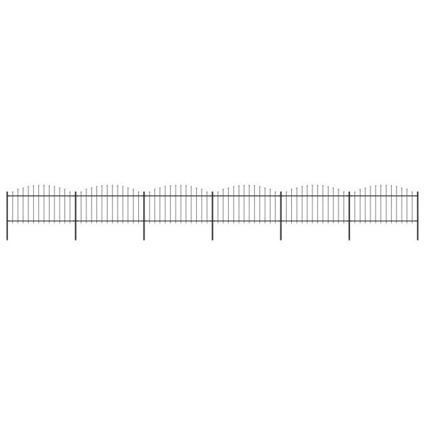 ARDEBO.de - Gartenzaun mit Speerspitze Stahl 1070 x 150 cm Schwarz